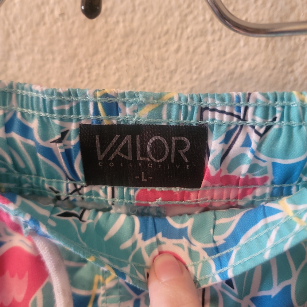 Tropical Flamingo Print Swim Trunks - Picture 3 of 6